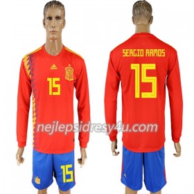 Fotbalový Dres Španělsko Ramos 15 Domácí MS 2018 Dlouhý Rukáv